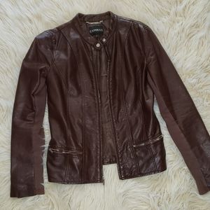 Express Brown Faux Leather Jacket